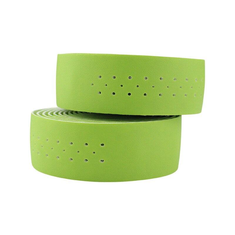 Bicycle Handlebar Tape Mountain Road Bike PU Leather Perforated Belt With 2 Plugs Breathable Handle Bar Wrap Straps RR7188