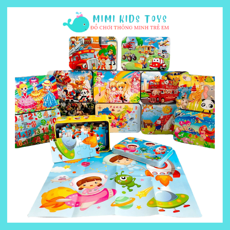 Đồ chơi hộp tranh xếp hình 100 miếng puzzle nhiều chủ đề - Đồ chơi thông minh trẻ em