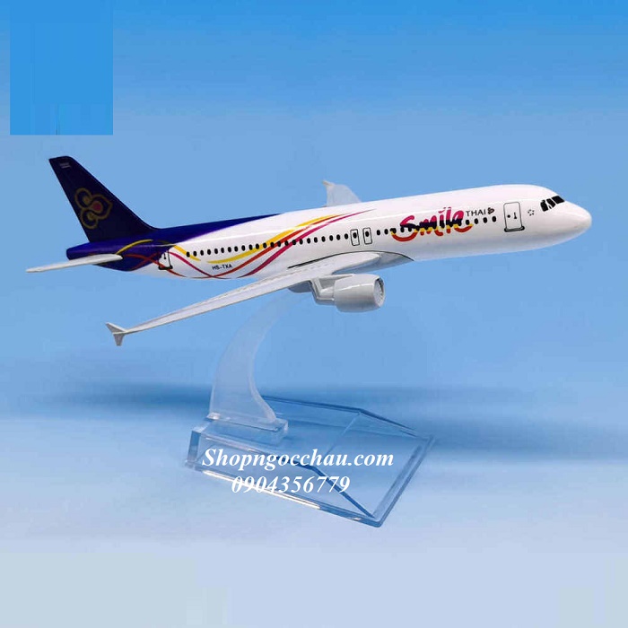 Mô hình máy bay tĩnh A320 Thai S_mi_le16cm