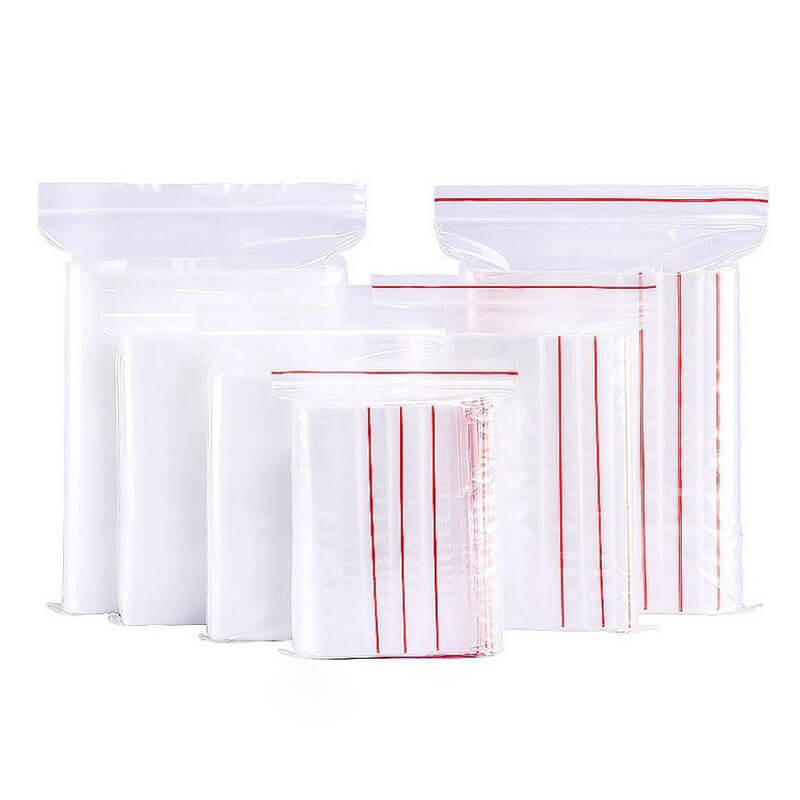 1KG Túi zip chỉ đỏ (zip PE, zip lock, zip viền đỏ) loại dày