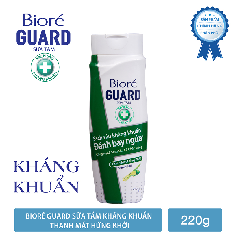 Sữa Tắm Sạch Sâu Kháng Khuẩn Thanh Mát Hứng Khởi Biore Guard 220g