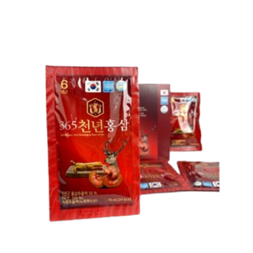 Nước Hồng Sâm Linh Chi Nhung Hươu 365 Hansusam (70ml x 60 gói)