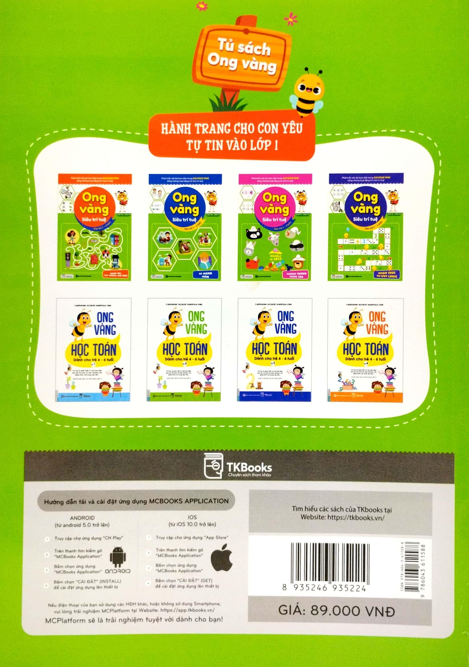 Ong Vàng Siêu Trí Tuệ (Cho Trẻ Từ 3 - 6 Tuổi) - Kỹ Năng Mềm