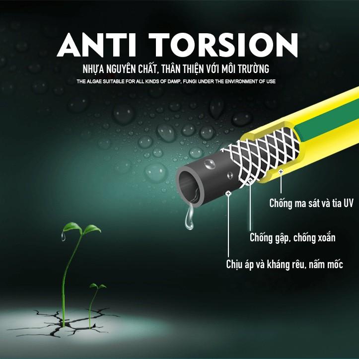 Vòi tưới cây đa năng Raco. Từ 3 - 20 mét. Ống nước kết cấu 3 lớp chống gập, chống xoắn, vòi 8 kiểu phu