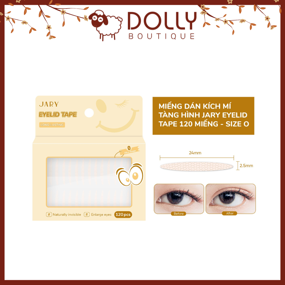 Miếng dán kích mí tàng hình Jary Eyelid Tape 120 miếng ( Chọn Size)