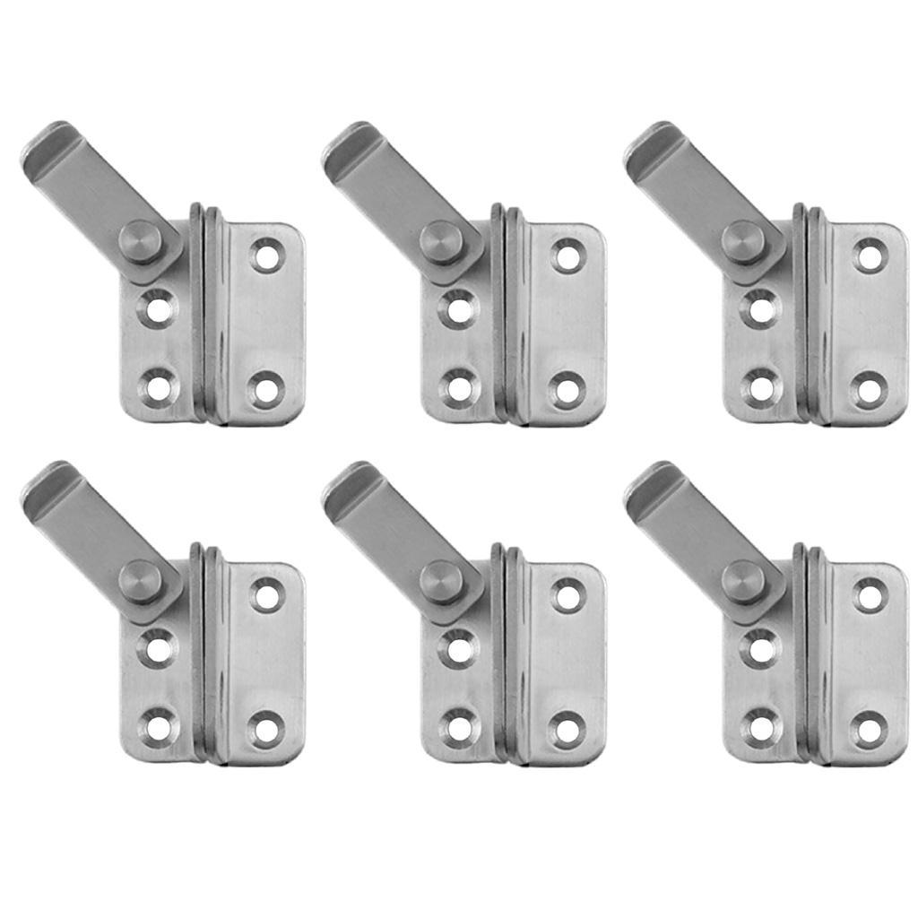 6pcs Stainless Steel Door Buckle Latch Bolt Sliding Cabinet Door Lock Hasp