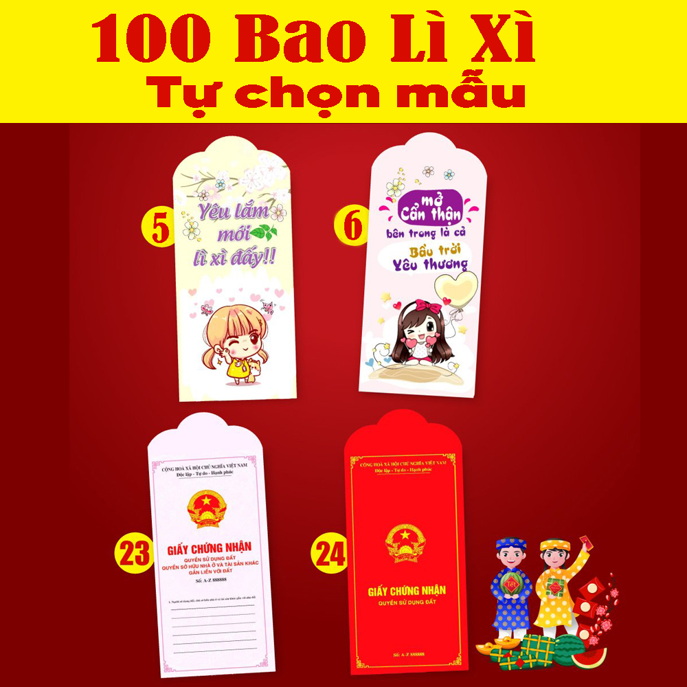 Sỉ Bao Lì Xì Tết Quý Mão 2023 Đẹp Được Chọn Mẫu Và Tặng Kèm Túi Bóng Kính / Nhiều mẫu Lựa Chọn NF