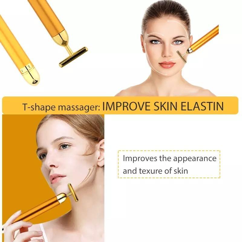 Bộ 2 Máy Massage Mặt Hình Con Lăn Chữ V Và Chữ T 3D Bằng Điện Giúp Da Mặt Săn Chắc