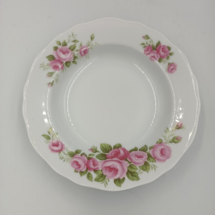 Đĩa Sứ Hoa Hồng Chùm Đỏ Kích Thước 20.5 CM Hàng Nhập Khẩu Cao Cấp
