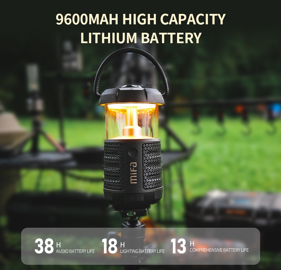 Loa Bluetooth Du Lịch Dã Ngoại MIFA Wild Camping Công Suất 20W, Dung Lượng Pin 9600mAh, Hỗ Trợ Sạc Dự Phòng - Hàng Chính Hãng