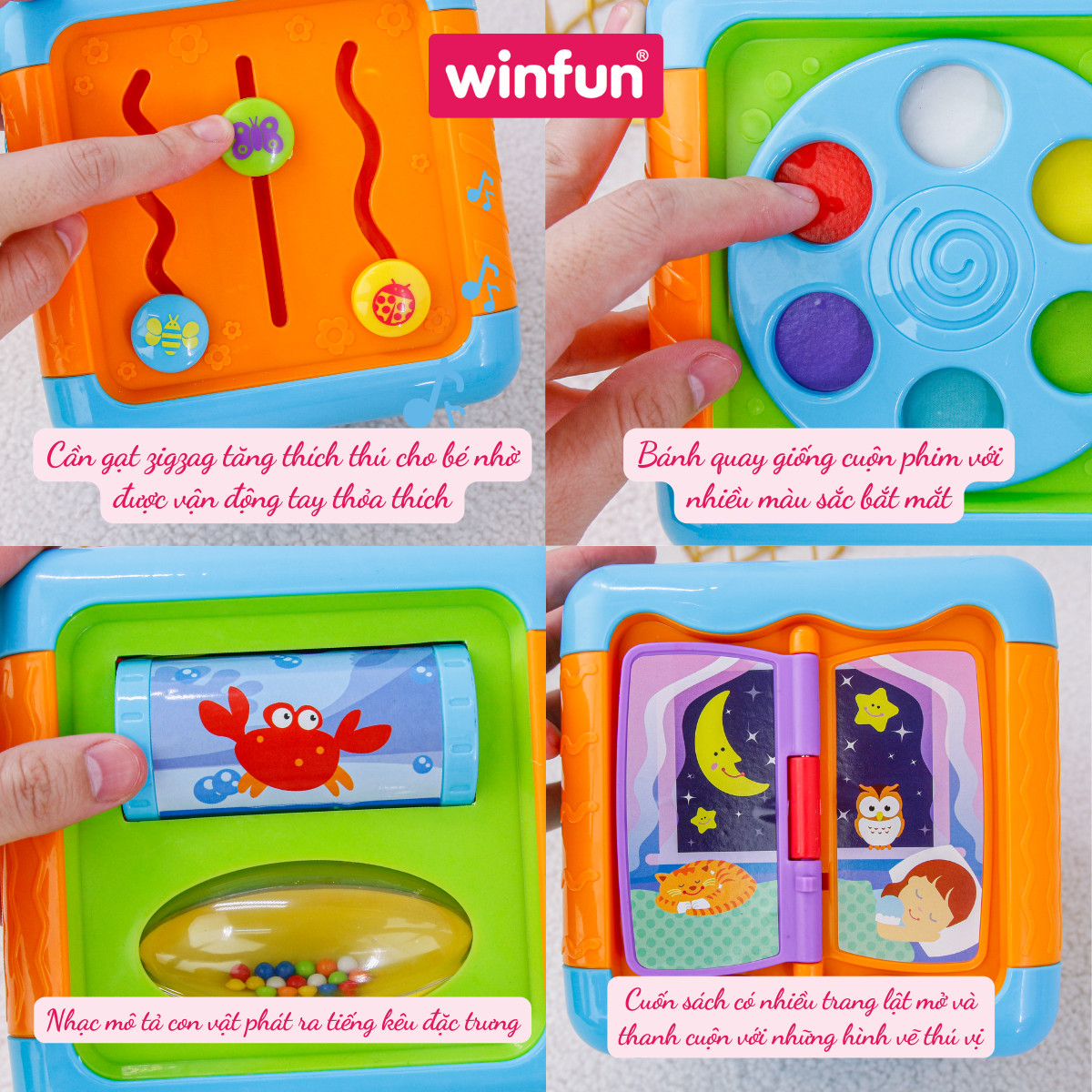 Hộp nhạc đồ chơi, kết hợp vận động tinh Winfun 0715 phát triển tư duy toàn diện cho bé từ 6 tới 24 tháng