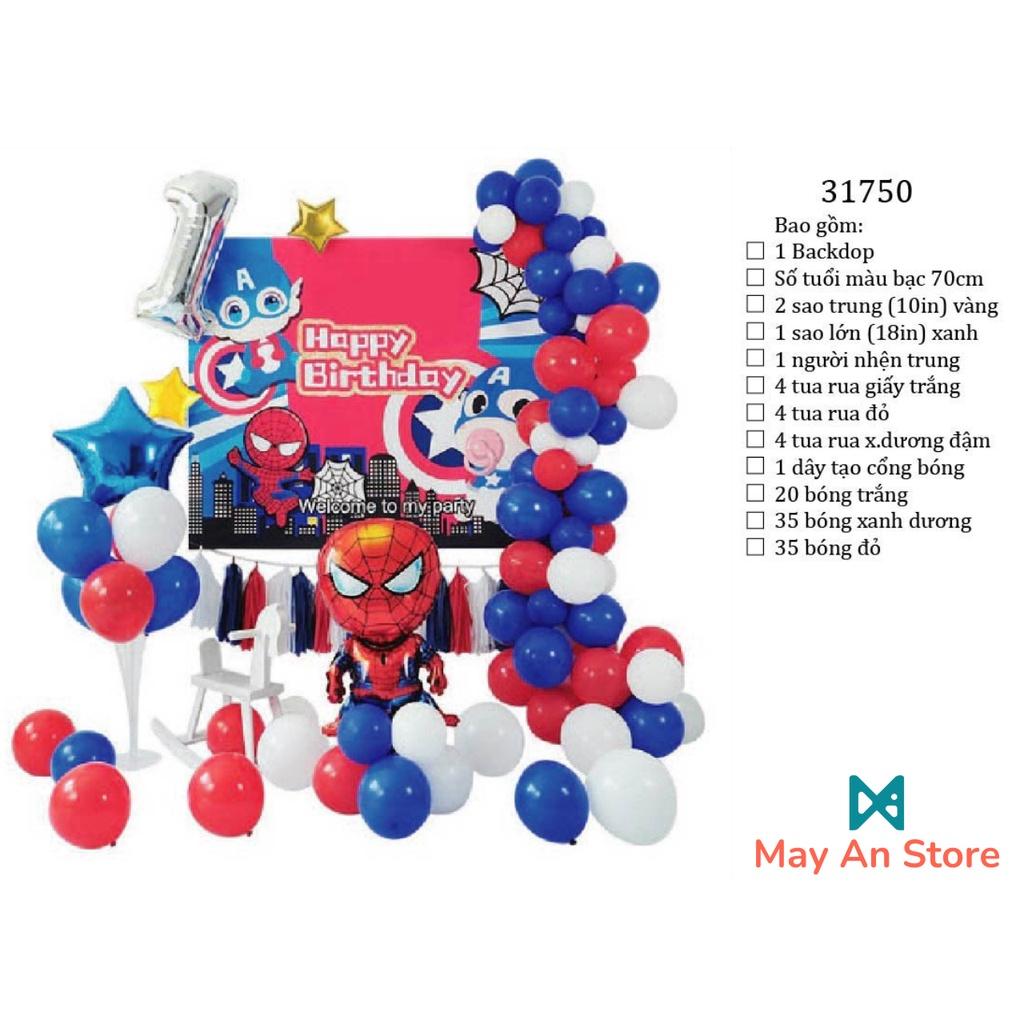 SIÊU ANH HÙNG BACKDROP - Combo bong bóng trang trí sinh nhật dễ thương