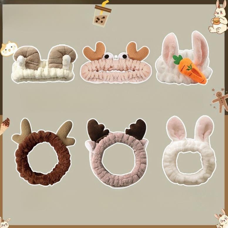 Băng Đô Rữa Mặt Nam Nữ Cute, Băng Đô Đấp Mặt Nạ, Trang Điểm Dễ Thương, Phong Cách Hàn Quốc