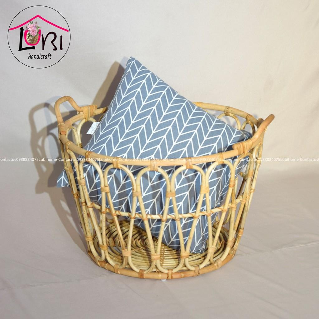 Sọt mây đựng đồ hình tròn bộ 3 côn đáy - sang trọng, tinh tế