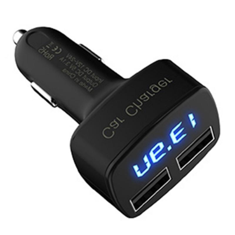 Hiển thị LED 4 trong 1 Bộ sạc xe hơi USB DC 5V 3.1A Bộ điều hợp phổ biến với điện áp/nhiệt độ/máy kiểm tra máy đo hiện tại Digital