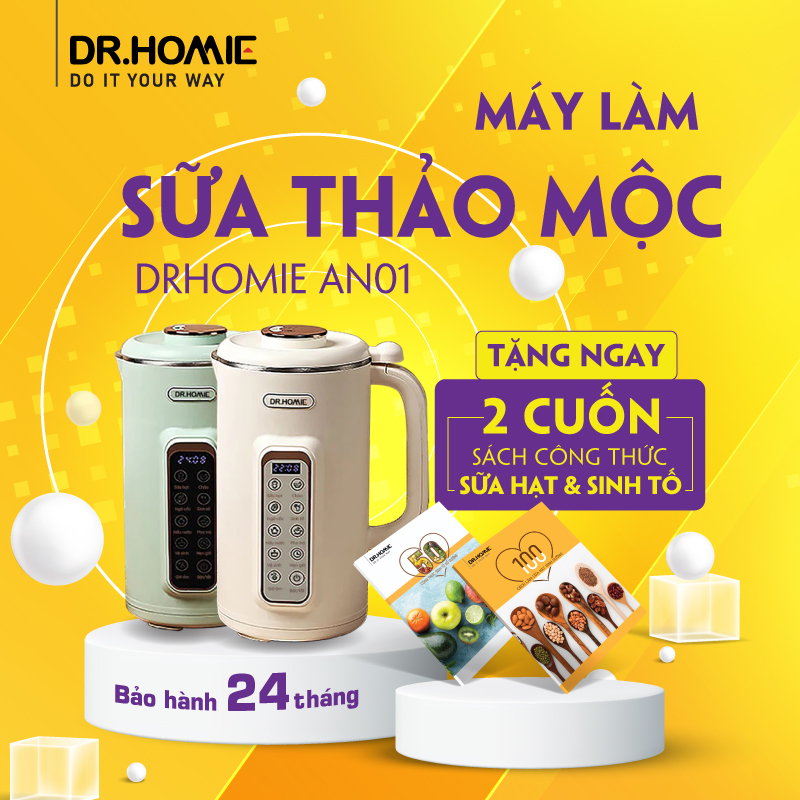 [Hàng Chính Hãng] Máy Làm Sữa Thảo Mộc Đa Năng DrHomie AN01 - Phiên Bản Nâng Cấp