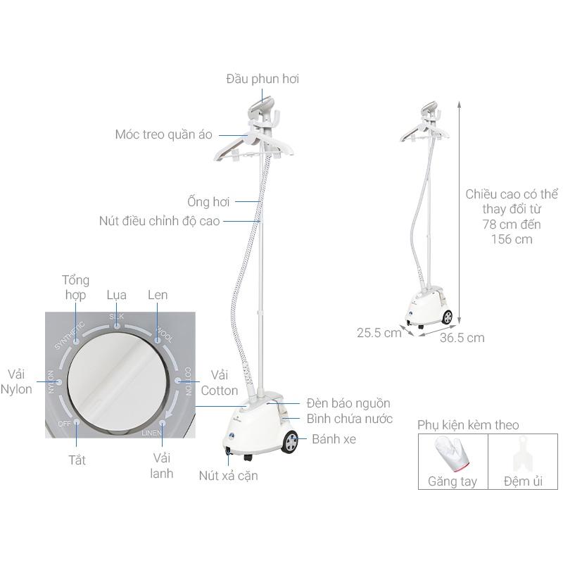 Bàn ủi hơi nước đứng Bluestone GSB-3915 , Dung Tích 1.6L - Hàng chính hãng