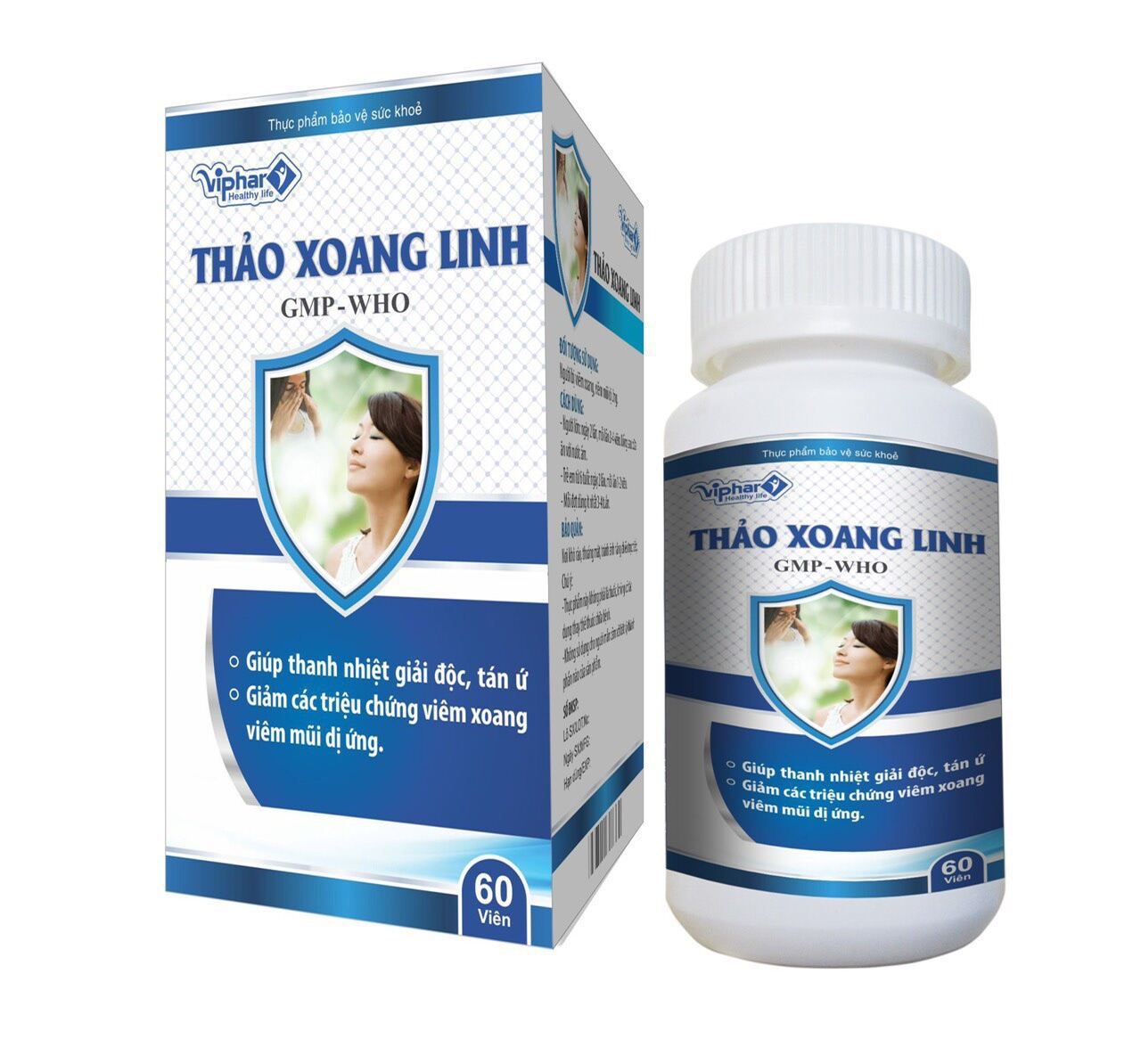 Thảo Xoang Linh Vinaphar  - Hỗ trợ giảm triệu chứng viêm xoang, viêm mũi dị ứng Hộp 1 lọ 60 viên