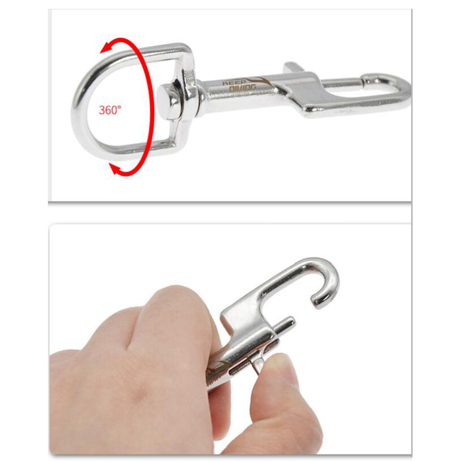 4xStainless Steel Swivel  Snap Hook Clip Scuba Diving 90mm Single Ended