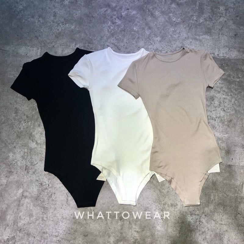 Bodysuit cổ tròn kín tay ngắn by whattowear