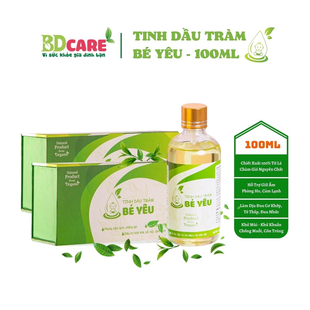 Tinh Dầu Tràm Bé Yêu 100ml BDcare - Thành Phần Thiên Nhiên Giúp Tăng Sức Khỏe Hô Hấp Tránh Muỗi Khử Mùi