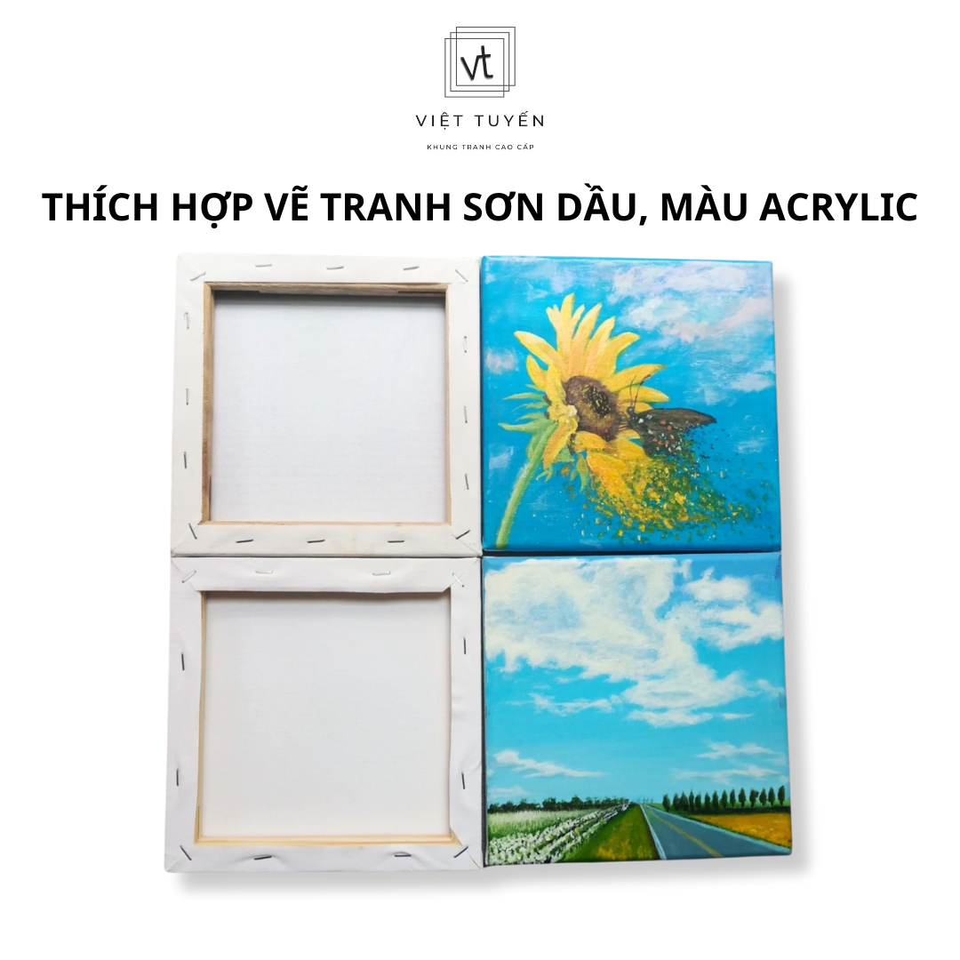 Khung tranh Canvas, Toan vẽ big size 60x100 trắng, giá rẻ tận xưởng - nội thất Việt Tuyến
