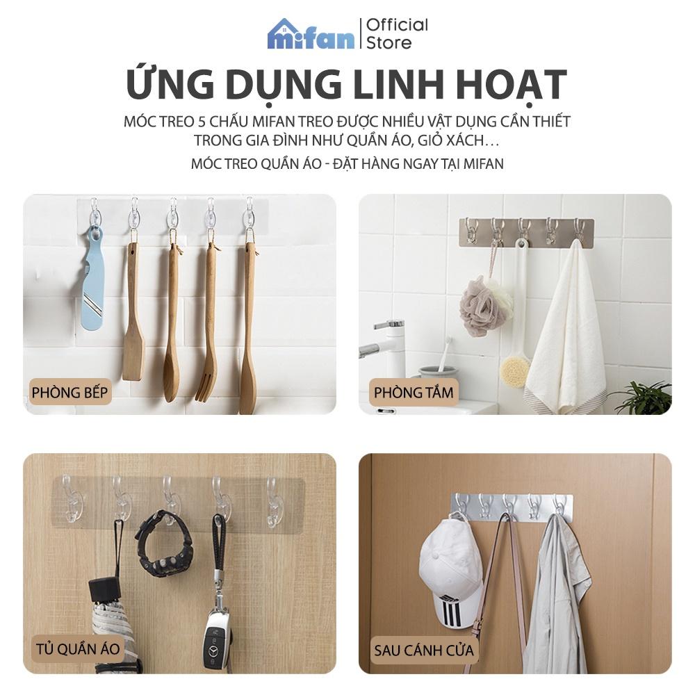 Thanh 5 Móc Dán Tường Siêu Dính Trong Suốt Treo Đồ, Quần Áo, Khăn, Đồ Dùng Nhà Bếp - Siêu Dính, Siêu Chịu Lực