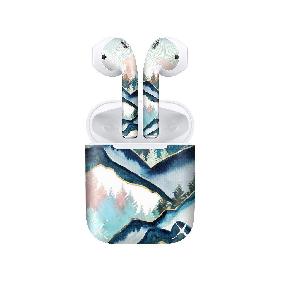 Miếng dán skin cho AirPods in hình giả sơn mài - GSM108 (AirPods ,1 2, Pro, TWS, i12