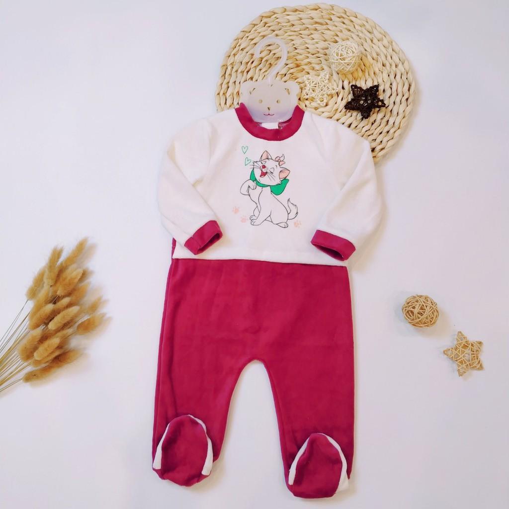 Body sleepsuit nỉ nhung liền tất cho bé trai và bé gái