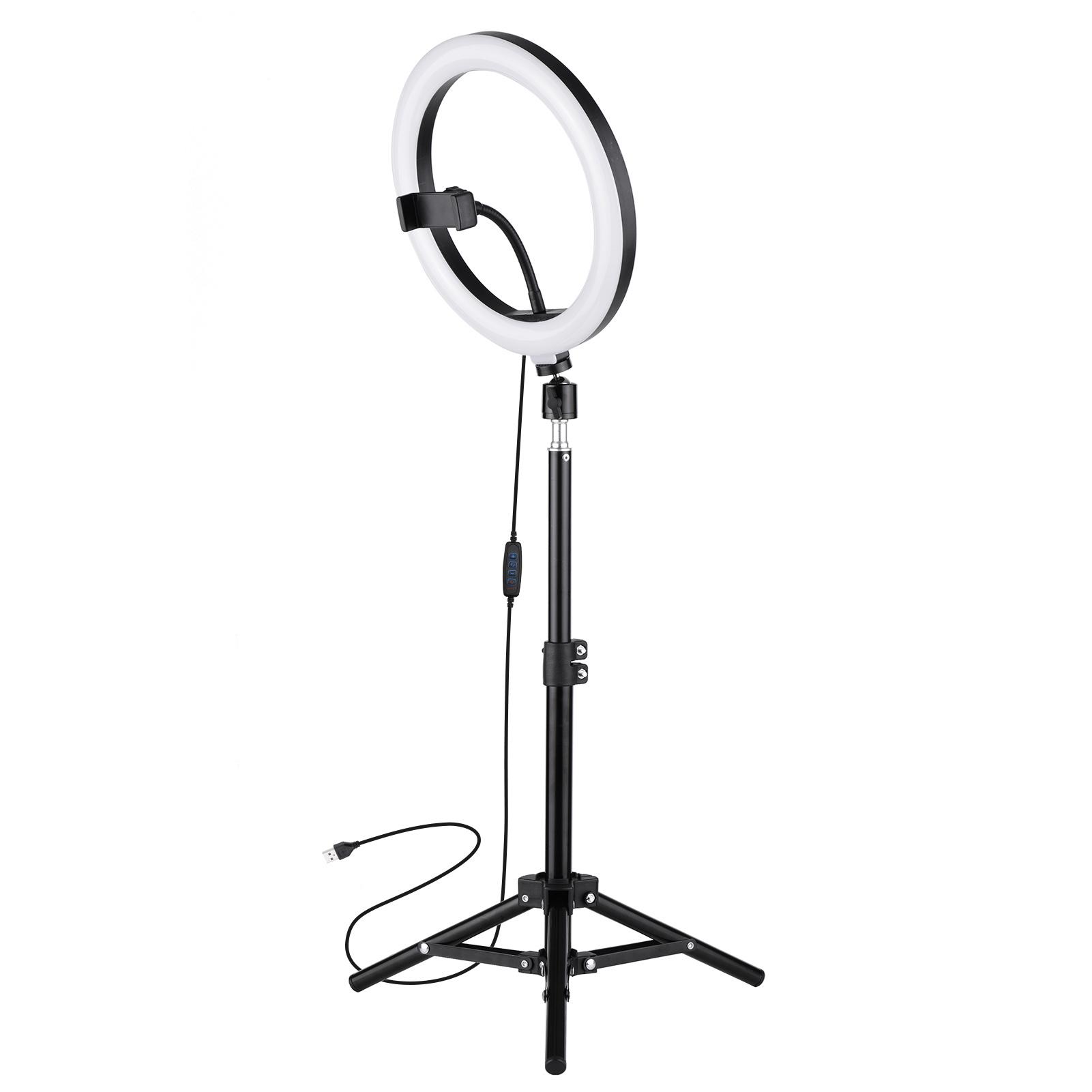 Bộ đèn chụp ảnh 10 inch LED Ring Light Bộ đèn chụp ảnh Bi-color 3000-6000K Có thể điều chỉnh độ sáng vô cấp với giá đỡ điện thoại chân máy từ xa