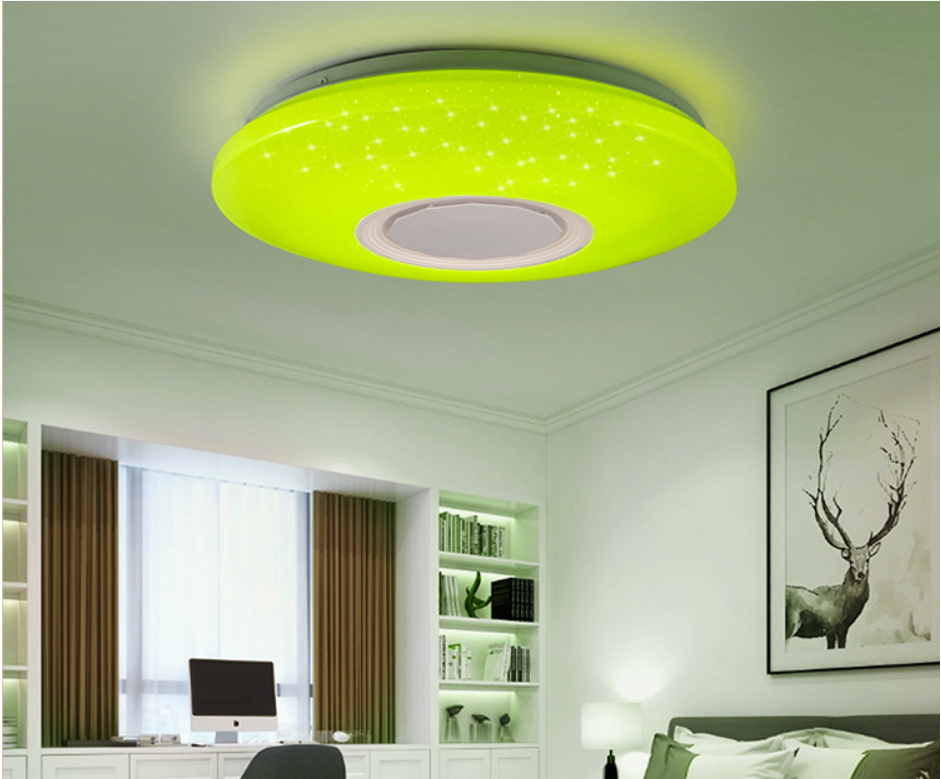 Đèn trần LED 36W thông minh nhiều màu sắc kết hợp loa bluetooth nghe nhạc điều khiển đổi màu tiện lợi.