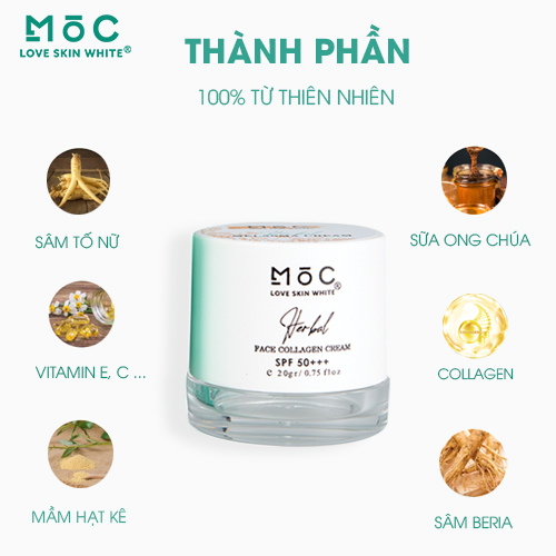 KEM NGỪA NÁM - TÀN NHANG, ĐỒI MỒI -COLLAGEN 20G - MỘC