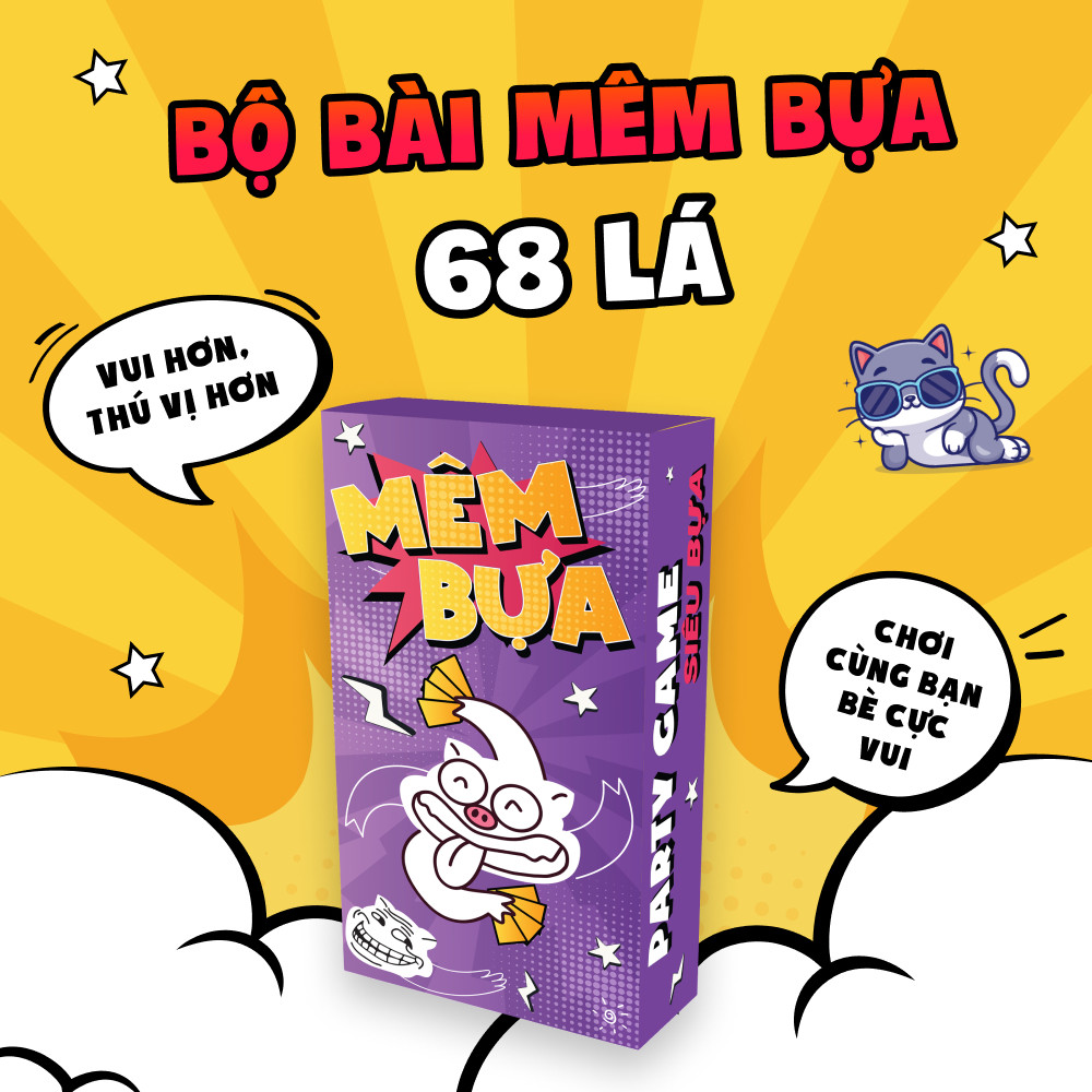 Bộ bài Mêm Bựa, boardgame Siêu lầy, Siêu hài hước chơi nhóm cùng bạn bè