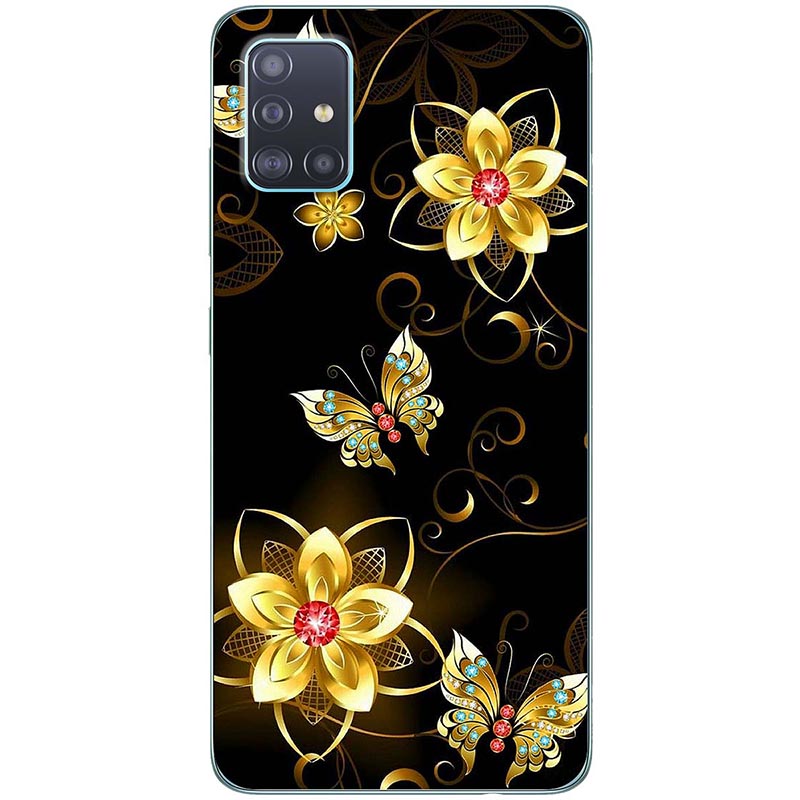 Ốp lưng dành cho Samsung A71 mẫu Hoa đỏ vàng