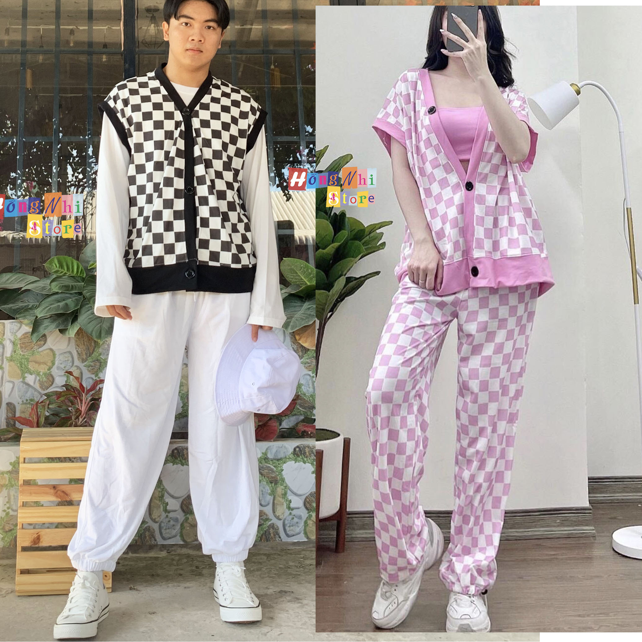 Áo Gile Caro Sát Nách Cổ Tim Gile 3D Ulzzang Unisex - MM