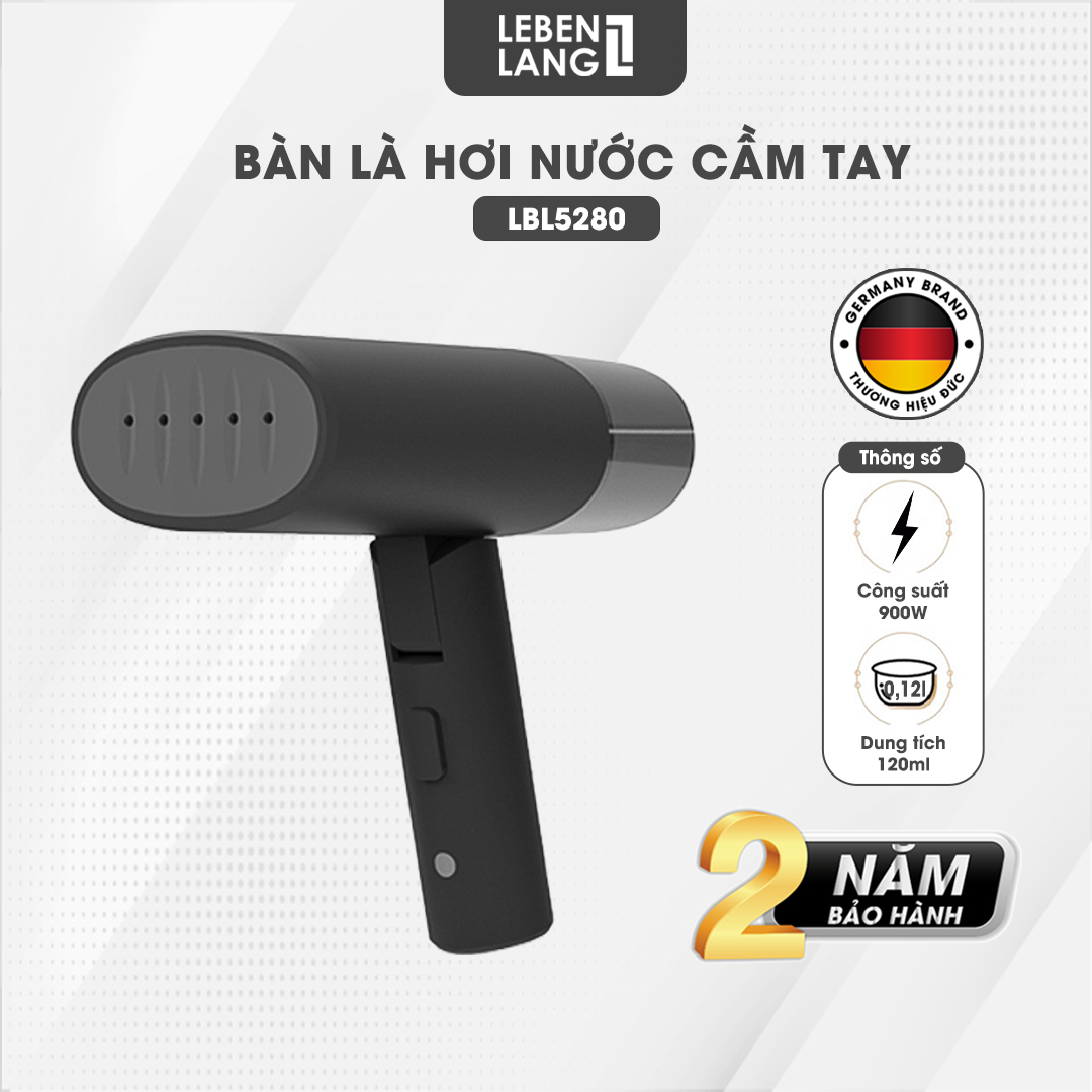 Bàn ủi hơi nước cầm tay Lebenlang LBL5280, thiết kế gấp gọn, công suất 900W, tặng kèm túi đựng, bảo hành 2 năm – hàng chính hãng