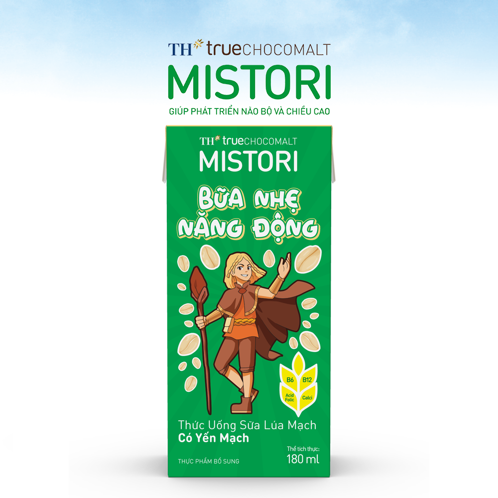 Thùng 48 hộp thức uống Sữa Lúa mạch Có Yến mạch TH true CHOCOMALT MISTORI 180 ml (180 ml x 48)