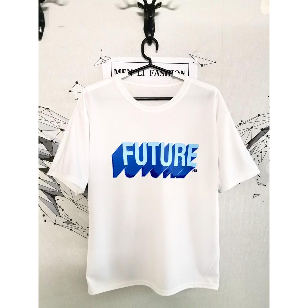 Áo thun nam nữ form rộng tay lỡ in FUTURE, áo phông unisex mặc mùa hè, tay lỡ hai màu trắng đen oversize streetwear phong cách ulzzang