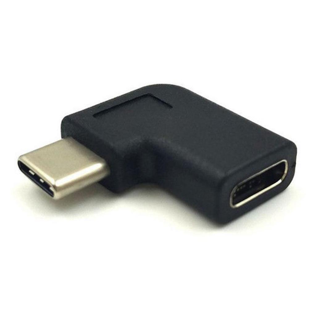 2X USB3.1 Type-C Female to 90 Angle Male Charging Data Sync Extension Adapter