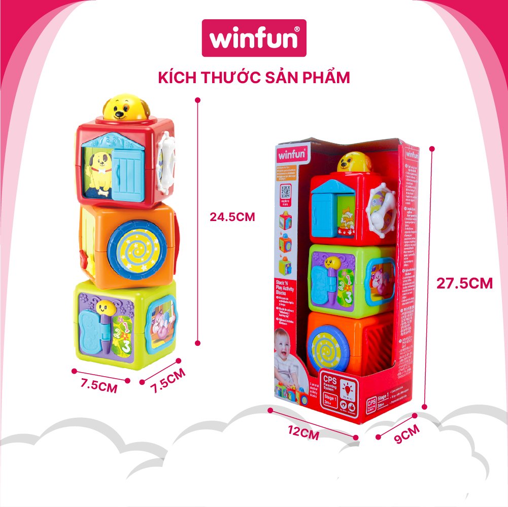 Hộp đồ chơi xếp hình thú cưng Winfun 0613 - đồ chơi phát triển tư duy logic và hình ảnh cho bé