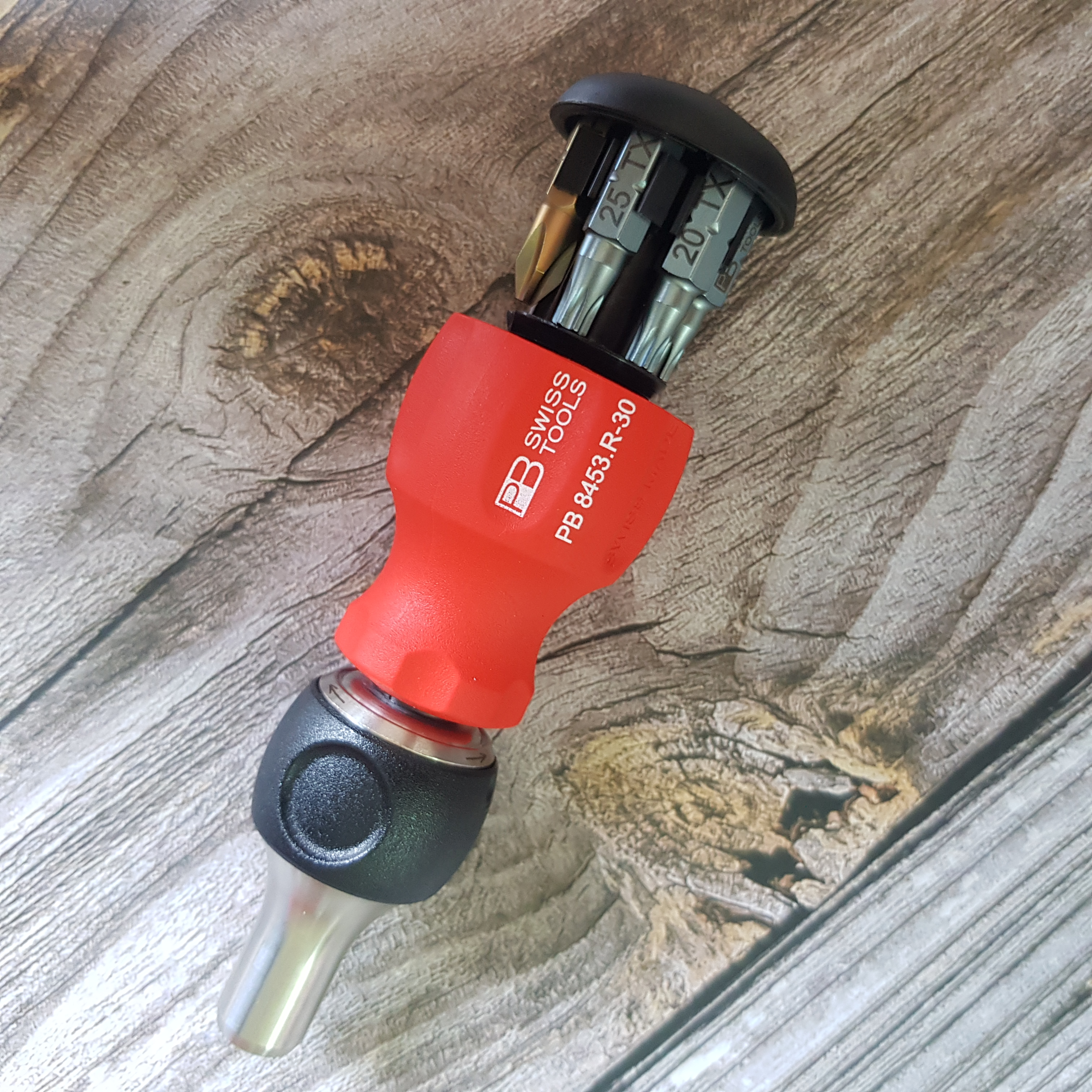 Tô Vít Stubby Đảo Chiều Gồm 6 Bits Precision- PB Swiss Tools PB 8453.R-30
