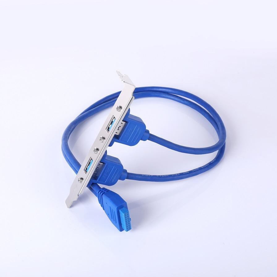 Mới 1 Kích Thước Đầy Đủ Giá Đỡ Bo Mạch Chủ 20pin Sang USB 3.0 Nữ Mặt Sau Đầu Kết Nối Cáp Có Khe Cắm PCI Đĩa