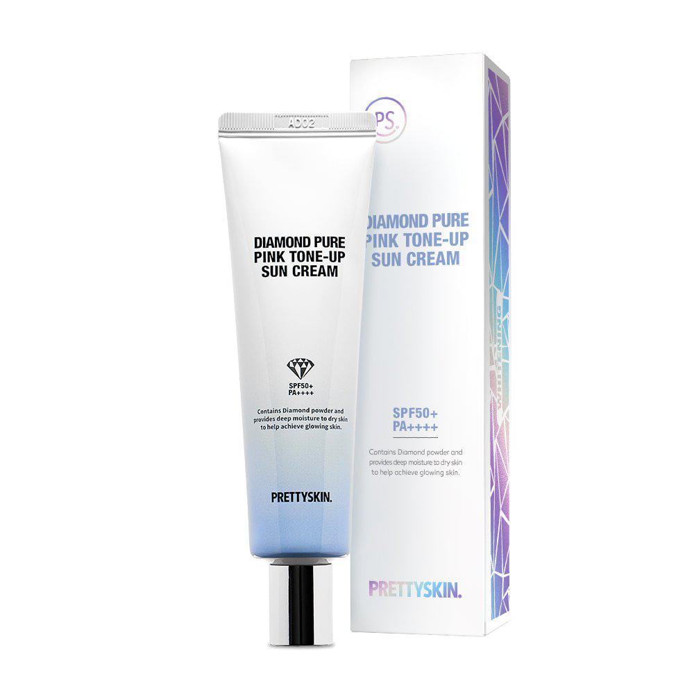 Kem chống nắng kim cương Diamond Pure Pink Tone-up Sun Cream SPF50+PA++++ Prettyskin 50ml