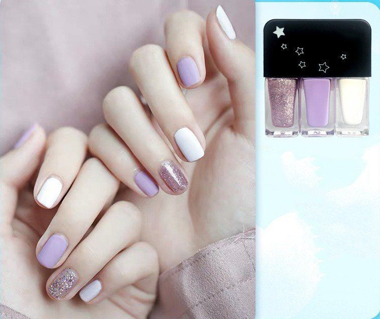 Set 3 lọ sơn móng tay, sơn gel móng tay bóng nhiều màu nail color SM12