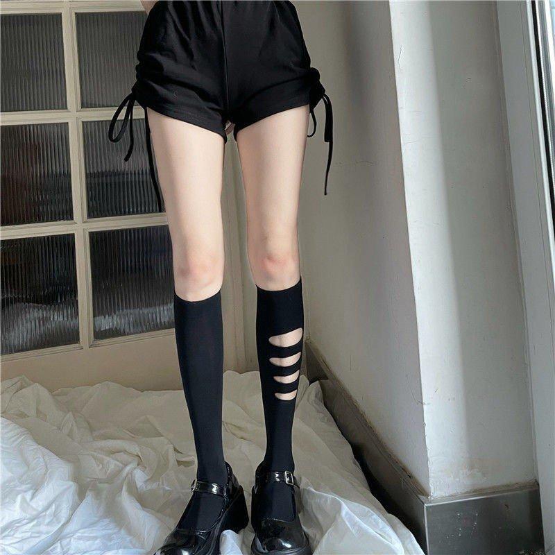 Tất/vớ cao đến bắp chân rách 1 bên phong cách thời trang Lolita Nhật Bản cá tính cosplay cho nữ - Jean Women