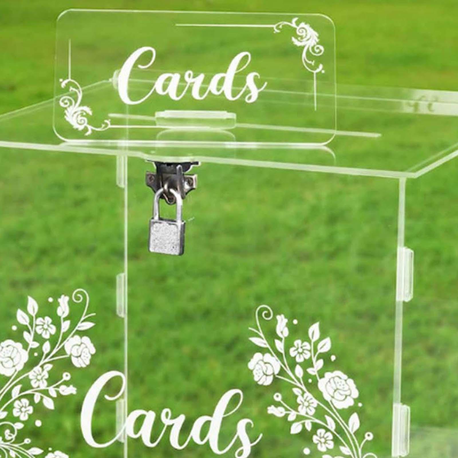 Acrylic Wedding Cards Box Elegant Sturdy for Celebration Anniversary Birthday