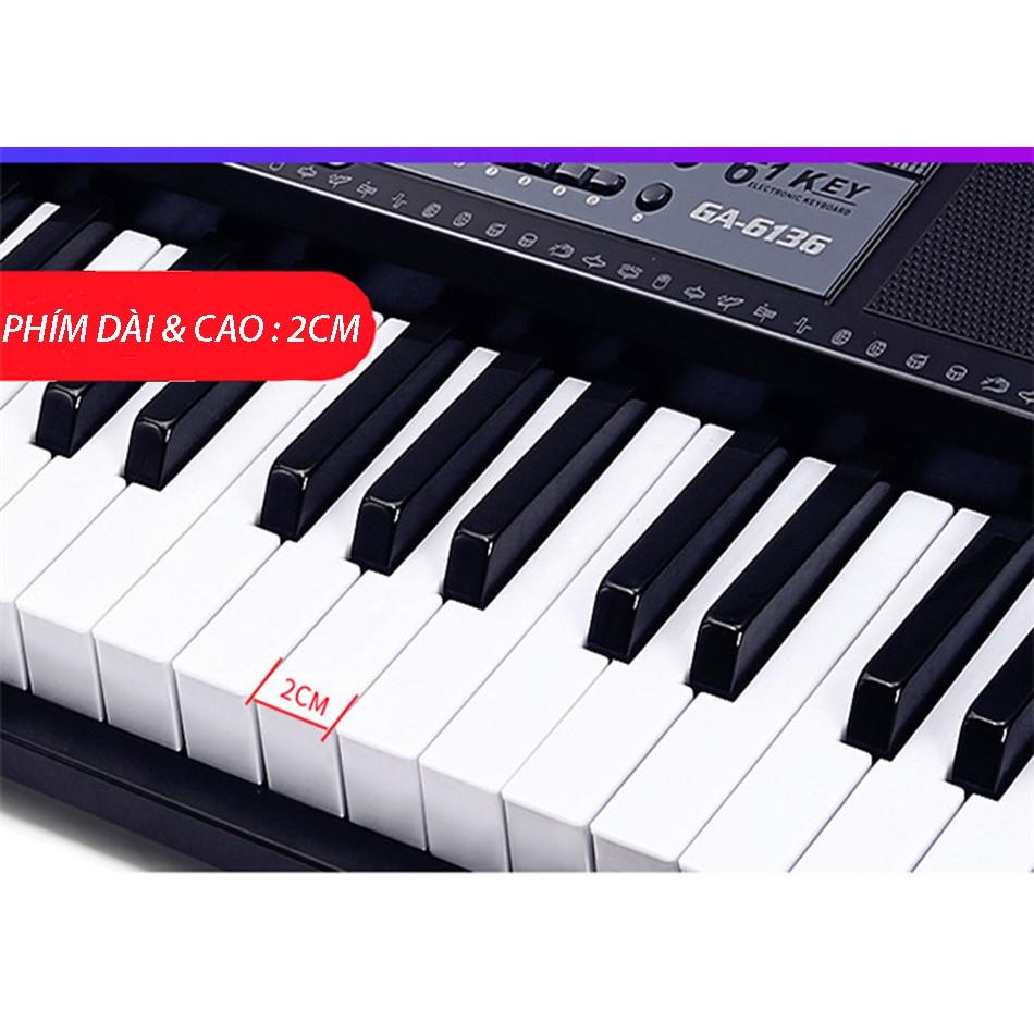 Đàn Piano Điện Keyboard - Đàn Organ Gồm 61 Phím Led Phát Sáng Kèm Phụ Kiện VT161