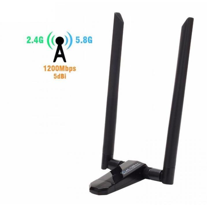 Bộ Thu Wifi Không Dây Cho Máy Tính Kèm 2 Anten (1200Mbps) (USB 3.0) (2.4G &amp; 5.8G)