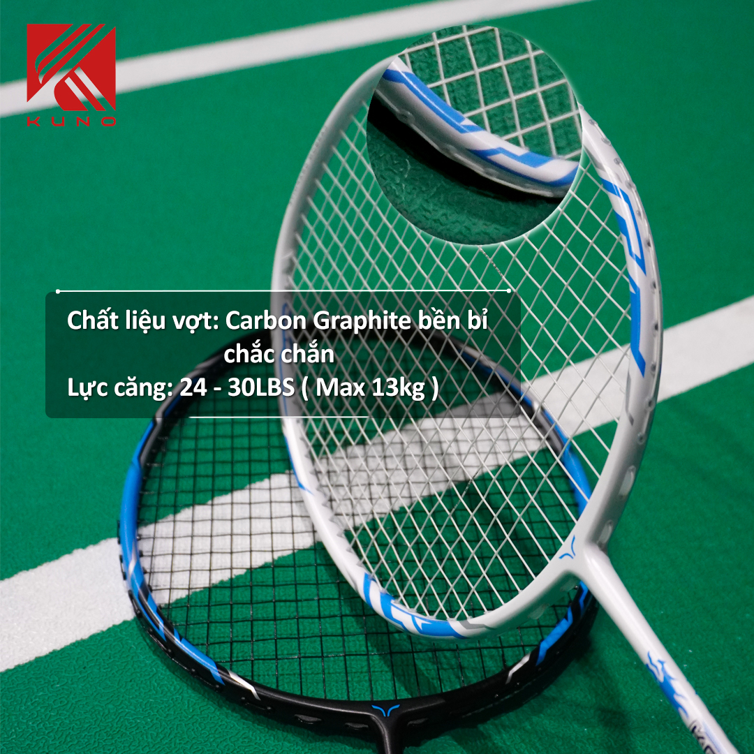 Vợt Cầu Lông KUNO AT SPEED 500, 4U, Chất Liệu Carbon Graphite, Công Thủ Toàn Diện, Được Lựa Chọn Mức Căng, Quà Tặng 2 Quấn Cán, 1 Thấm Hút Mồ Hôi, 1 Túi Nhung