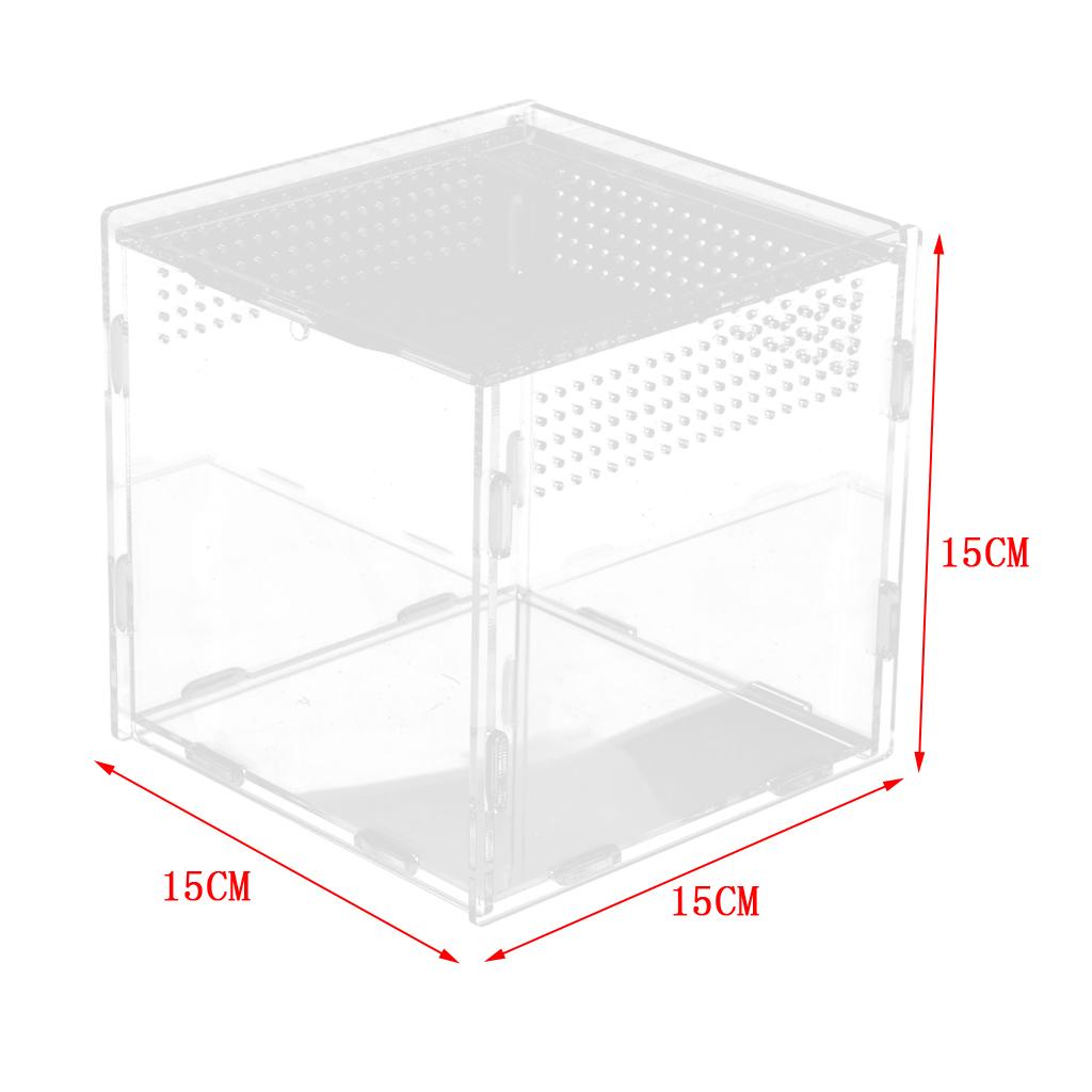 Transparent Acrylic Aquarium Fish Tank Anti-escape Box Reptile Lizaed Spider